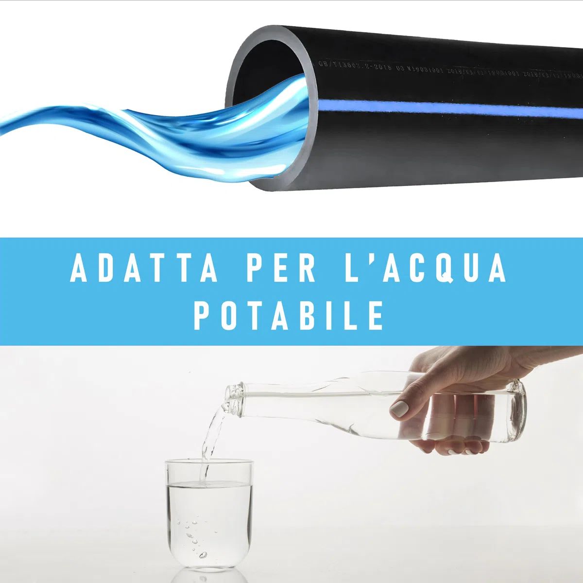 ESTO Tubo Irrigazione 16 PN 50 o 100 metri ⌀ 20 25 32, Tubo Acqua Giardino, Tubo in Polietilene Alta Densità, Irrigazione Alta Pressione, Orto, Tubo per Irrigazione (25mm Ø, 100 metri)