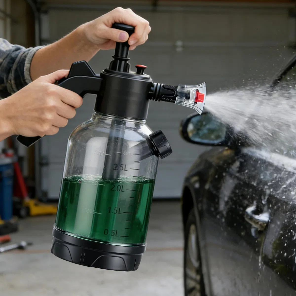Schiumatore per Auto - Lavaggio a Mano con Schiumogeno | Sprayer Schiuma Regolabile | per Auto Camion Giardino Cortile