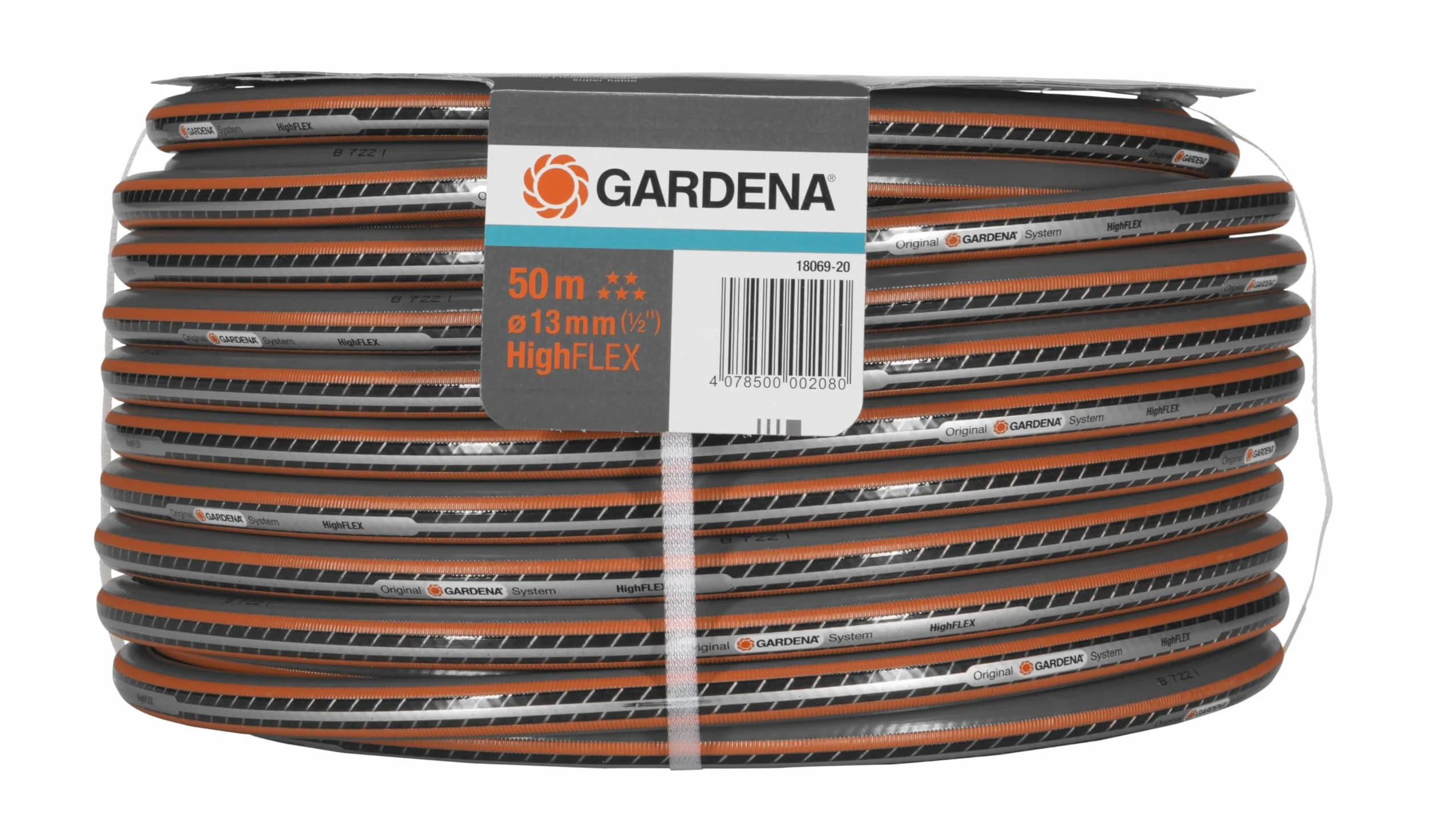 Gardena Comfort Highflex 13 Mm (1/2 Pollice), 50 M: Tubo da Giardino con Profilo di Presa di Forza, Pressione di Scoppio di 30 Bar, Dimensionalmente Stabile, Resistente Ai Raggi Uv (18069-20)