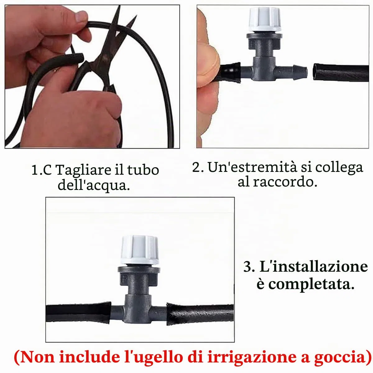 Tubo Irrigazione a Goccia 30 Metri 4/7mm Manichetta Giardino in Polietilene con Ala Gocciolante, per Orto/Serra/Prati